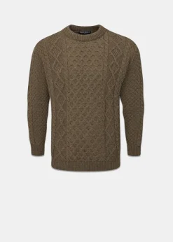 Knitwear & Tops*Gloverall Aran Jumper Army