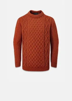 Knitwear & Tops*Gloverall Aran Jumper Burnt Orange