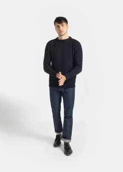 Knitwear & Tops*Gloverall Aran Jumper Navy