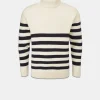 Knitwear & Tops*Gloverall Breton Submariner Jumper Ecru with Navy Stripes