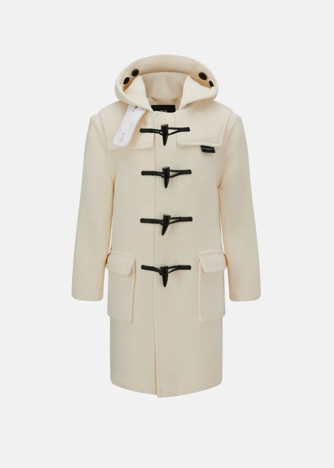 Children*Gloverall Children's Herringbone Wool Duffle Coat Winter White