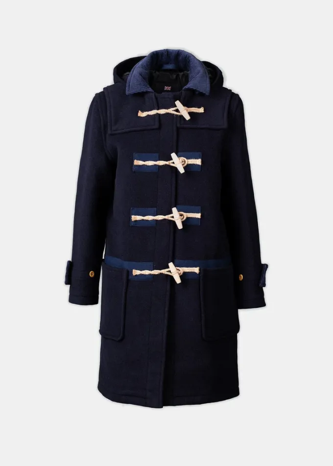 Duffle Coats*Gloverall Collared Alison Duffle Coat Navy