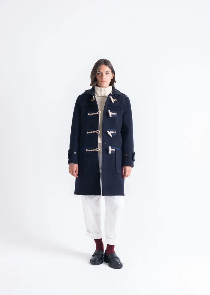 Duffle Coats*Gloverall Collared Alison Duffle Coat Navy