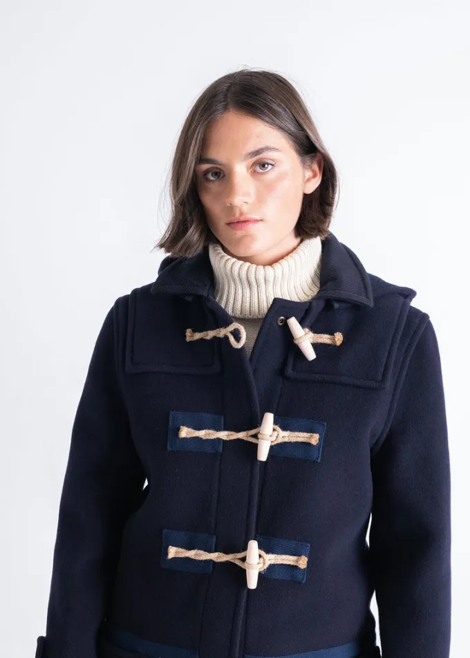 Duffle Coats*Gloverall Collared Alison Duffle Coat Navy