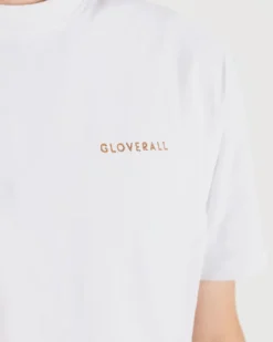 Knitwear & Tops*Gloverall Embroidered Organic Cotton T-Shirt White