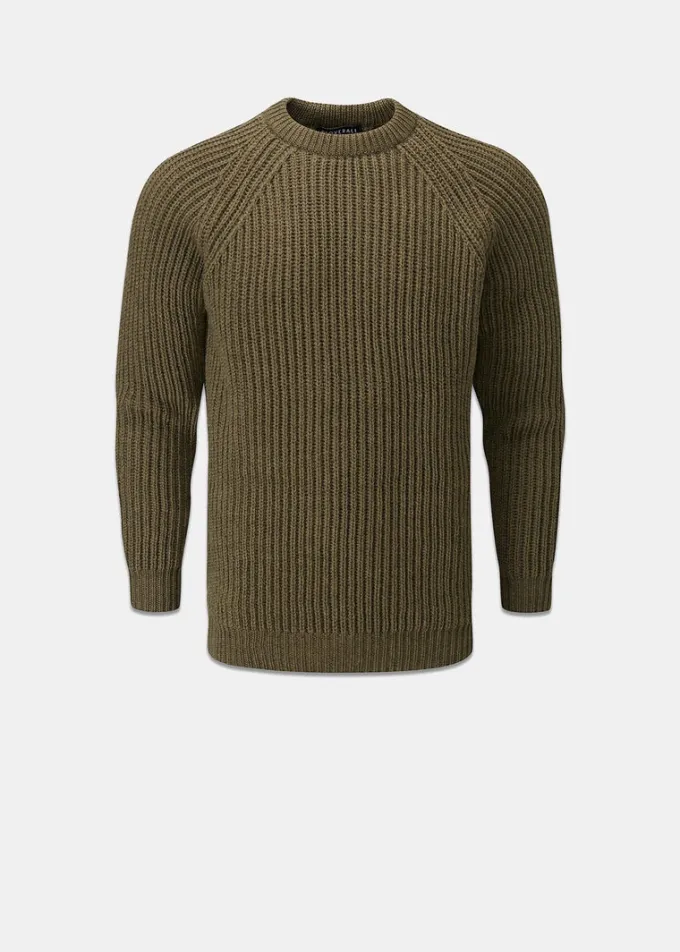 Knitwear & Tops*Gloverall Fisherman Jumper Army