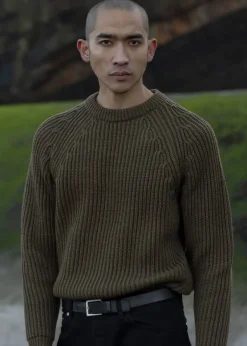 Knitwear & Tops*Gloverall Fisherman Jumper Army