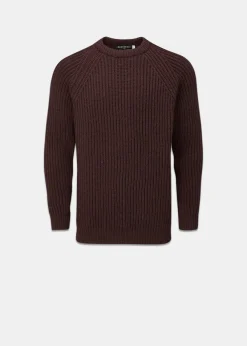 Knitwear & Tops*Gloverall Fisherman Jumper Burgundy