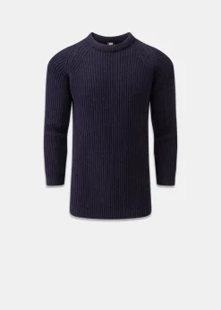 Knitwear & Tops*Gloverall Fisherman Jumper Navy