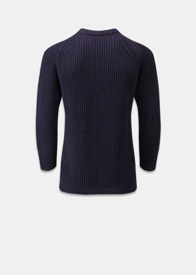Knitwear & Tops*Gloverall Fisherman Jumper Navy