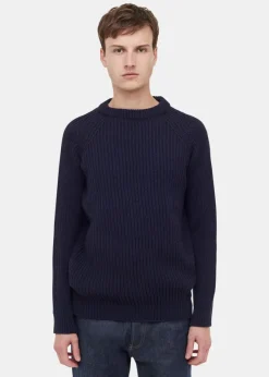 Knitwear & Tops*Gloverall Fisherman Jumper Navy