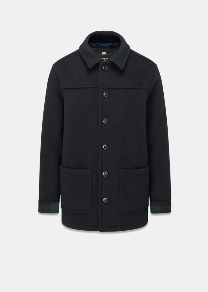 Jackets*Gloverall George Jacket Navy Black Watch