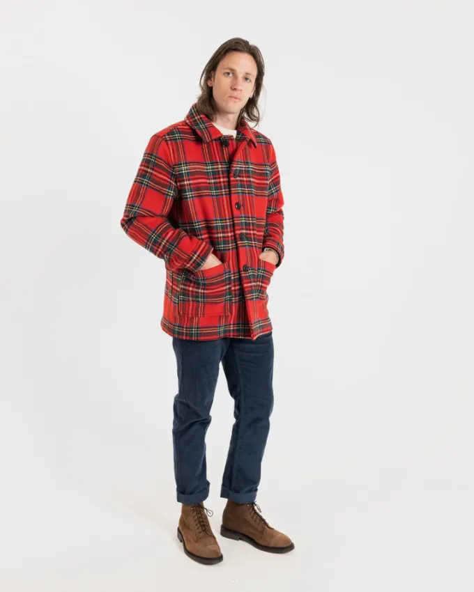 Jackets*Gloverall George Jacket Royal Stewart Black