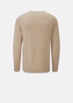 Knitwear & Tops*Gloverall Henley Lambswool Jumper Oatmeal