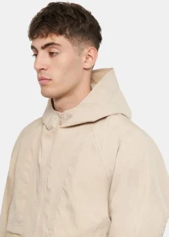 Jackets*Gloverall Les Basics X Le Short Hooded Jacket Stone