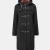 Duffle Coats*Gloverall Long Slim Fit Duffle Coat Black Royal Stewart