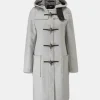 Duffle Coats*Gloverall Long Slim Fit Duffle Coat Silver Prince of Wales