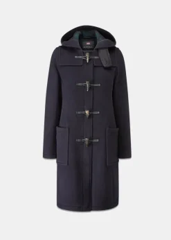 Duffle Coats*Gloverall Long Slim Fit Duffle Coat Navy Black Watch