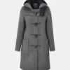 Duffle Coats*Gloverall Long Slim Fit Duffle Coat Grey Black Watch
