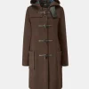 Duffle Coats*Gloverall Long Slim Fit Duffle Coat Brown Tartan