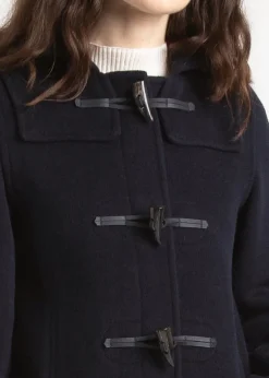 Duffle Coats*Gloverall Long Slim Fit Duffle Coat Navy Royal Stewart