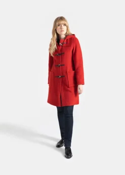 Duffle Coats*Gloverall Long Slim Fit Duffle Coat Red Thomson