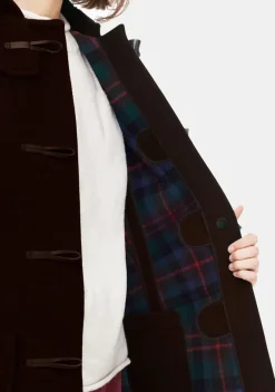 Duffle Coats*Gloverall Long Slim Fit Duffle Coat Brown Tartan
