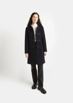 Duffle Coats*Gloverall Long Slim Fit Duffle Coat Navy Royal Stewart