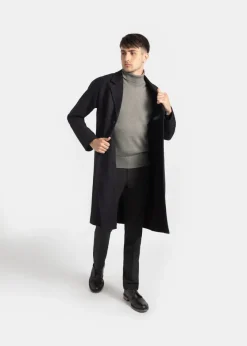 Overcoats*Gloverall Men's Chesterfield Refined Navy