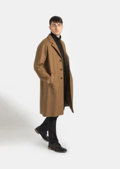 Overcoats*Gloverall Men's Chesterfield Refined Camel