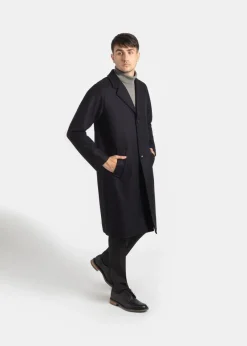 Overcoats*Gloverall Men's Chesterfield Refined Navy
