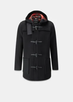 Duffle Coats*Gloverall Mid Length Duffle Coat Black Stewart