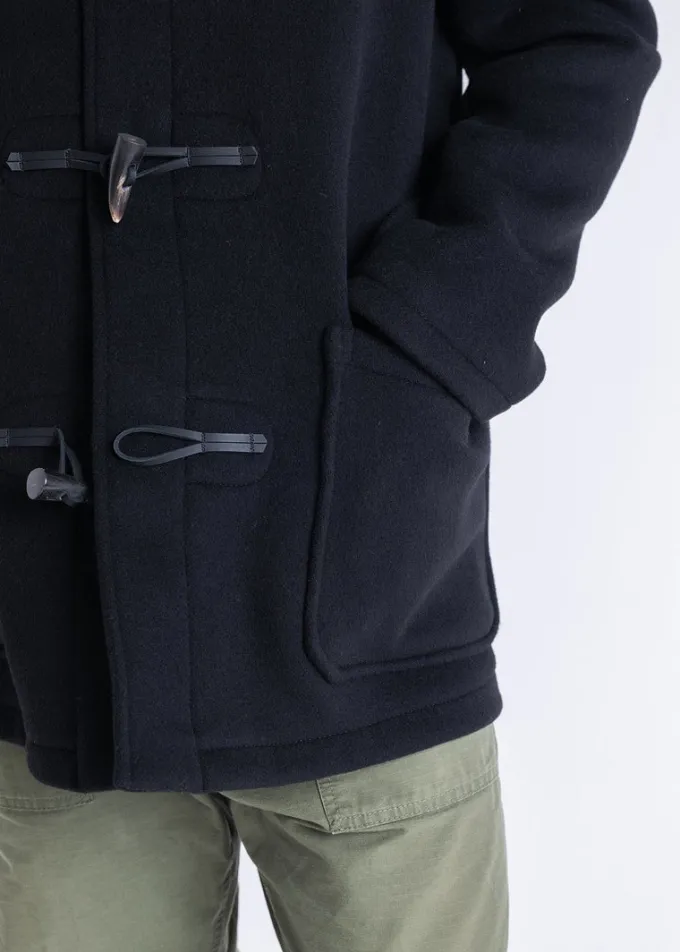 Duffle Coats*Gloverall Mid Length Duffle Coat Black Stewart