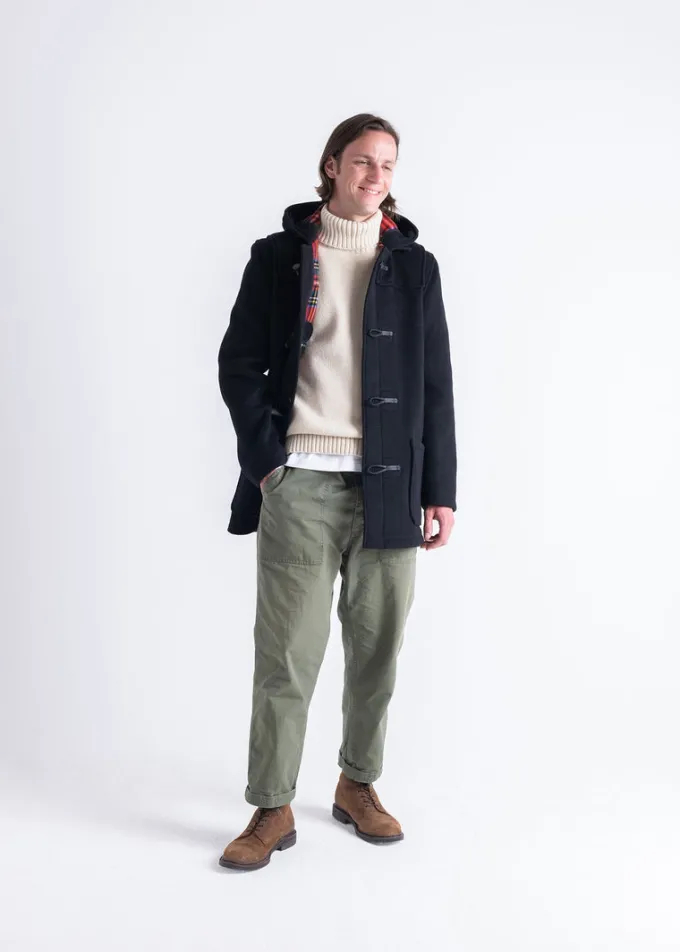 Duffle Coats*Gloverall Mid Length Duffle Coat Black Stewart