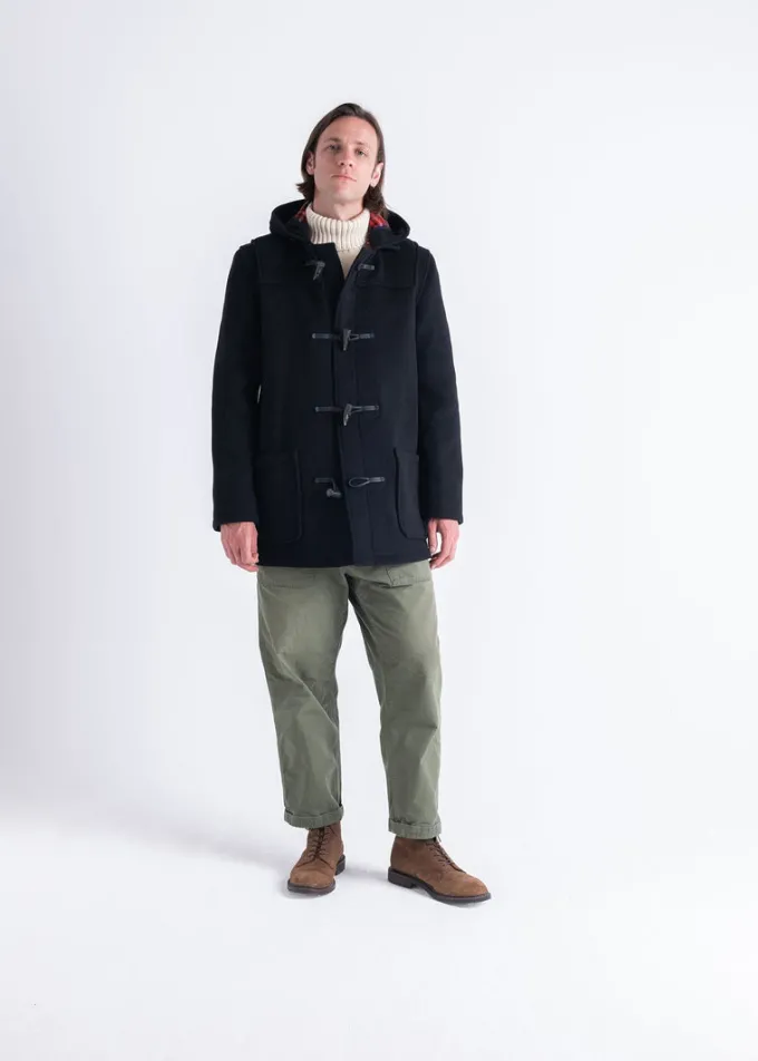 Duffle Coats*Gloverall Mid Length Duffle Coat Black Stewart
