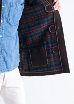 Duffle Coats*Gloverall Mid Length Duffle Coat Brown Tartan