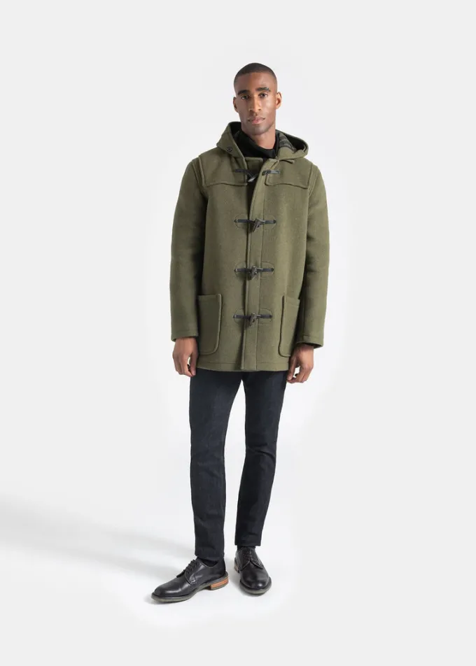 Duffle Coats*Gloverall Mid Length Duffle Coat Loden Check