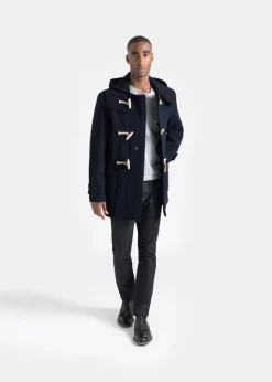Duffle Coats*Gloverall Mid Monty Duffle Coat Navy Black Webbing