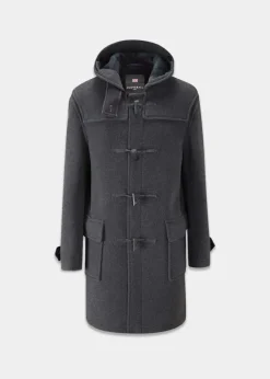 Duffle Coats*Gloverall Morris Duffle Coat Grey Black Watch