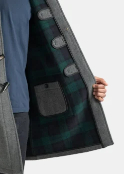 Duffle Coats*Gloverall Morris Duffle Coat Grey Black Watch