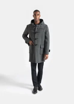 Duffle Coats*Gloverall Morris Duffle Coat Grey Black Watch