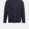 Knitwear & Tops*Gloverall Moss Stitch Cardigan Navy