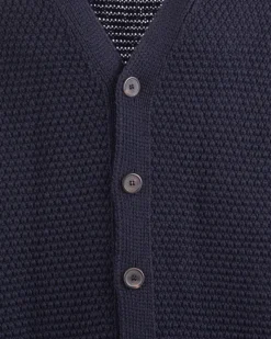 Knitwear & Tops*Gloverall Moss Stitch Cardigan Navy