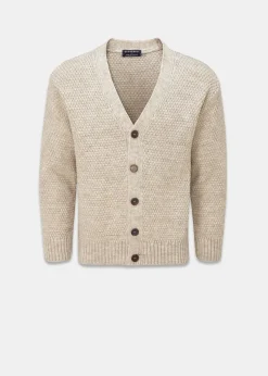 Knitwear & Tops*Gloverall Moss Stitch Cardigan Oatmeal