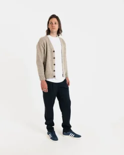 Knitwear & Tops*Gloverall Moss Stitch Cardigan Oatmeal