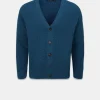 Knitwear & Tops*Gloverall Moss Stitch Cardigan Petrol