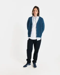 Knitwear & Tops*Gloverall Moss Stitch Cardigan Petrol
