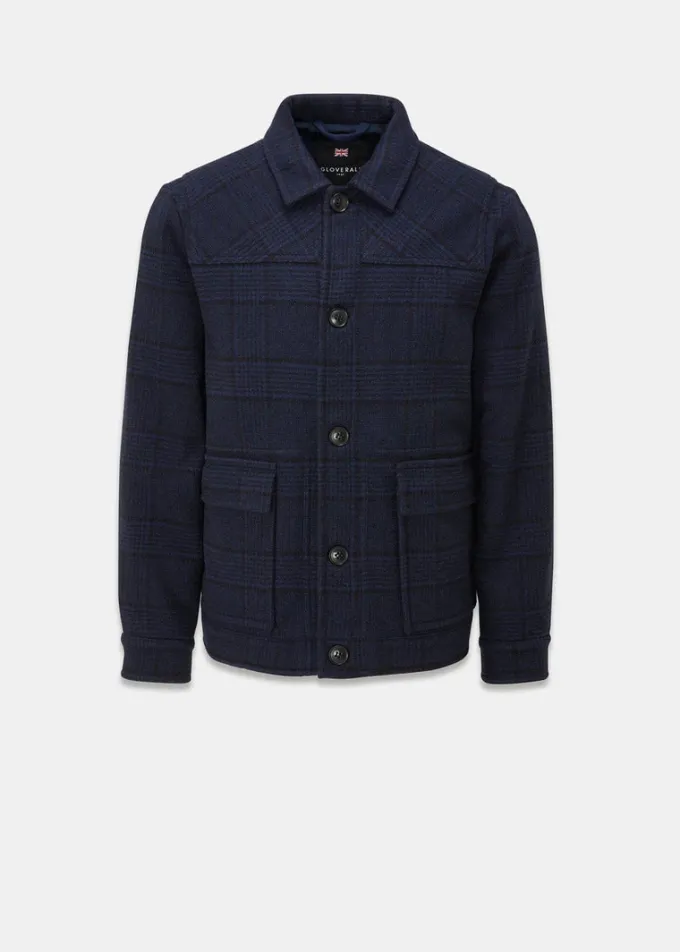 Jackets*Gloverall Oliver Jacket Navy Check