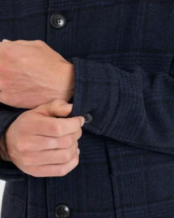 Jackets*Gloverall Oliver Jacket Navy Check