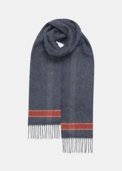 Scarves | Scarves*Gloverall Oversized Lambswool Scarf Grey/Orange